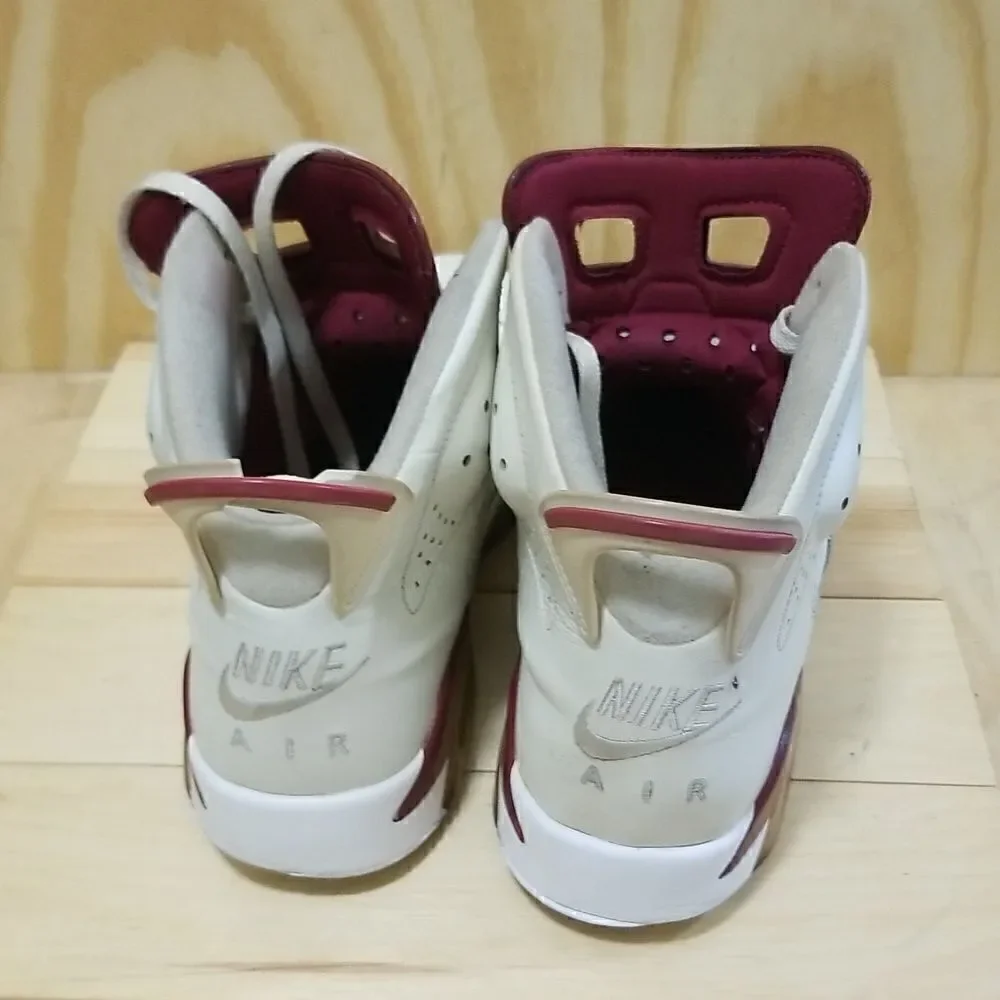 NIKE AIR JORDAN 6 RET RO OG BG OFF WHITE-MAROON SZ 11